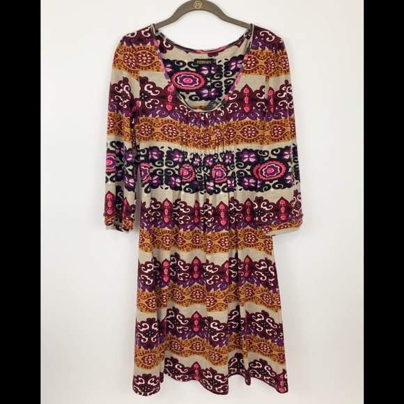 Reborn Dresses & Skirts - Reborn Boho Purple Gold Black Dress Sz XL